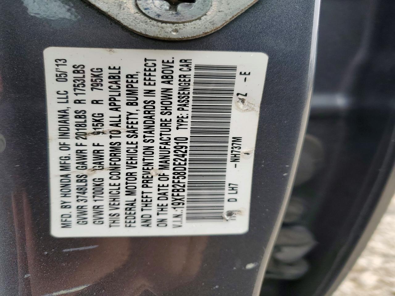 2013 HONDA CIVIC