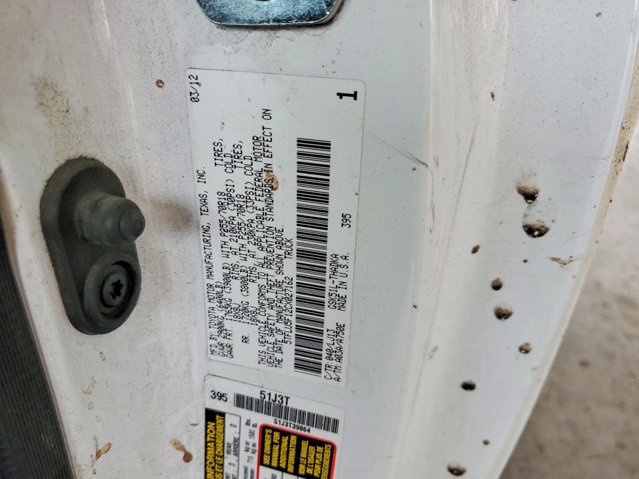 2012 TOYOTA TUNDRA