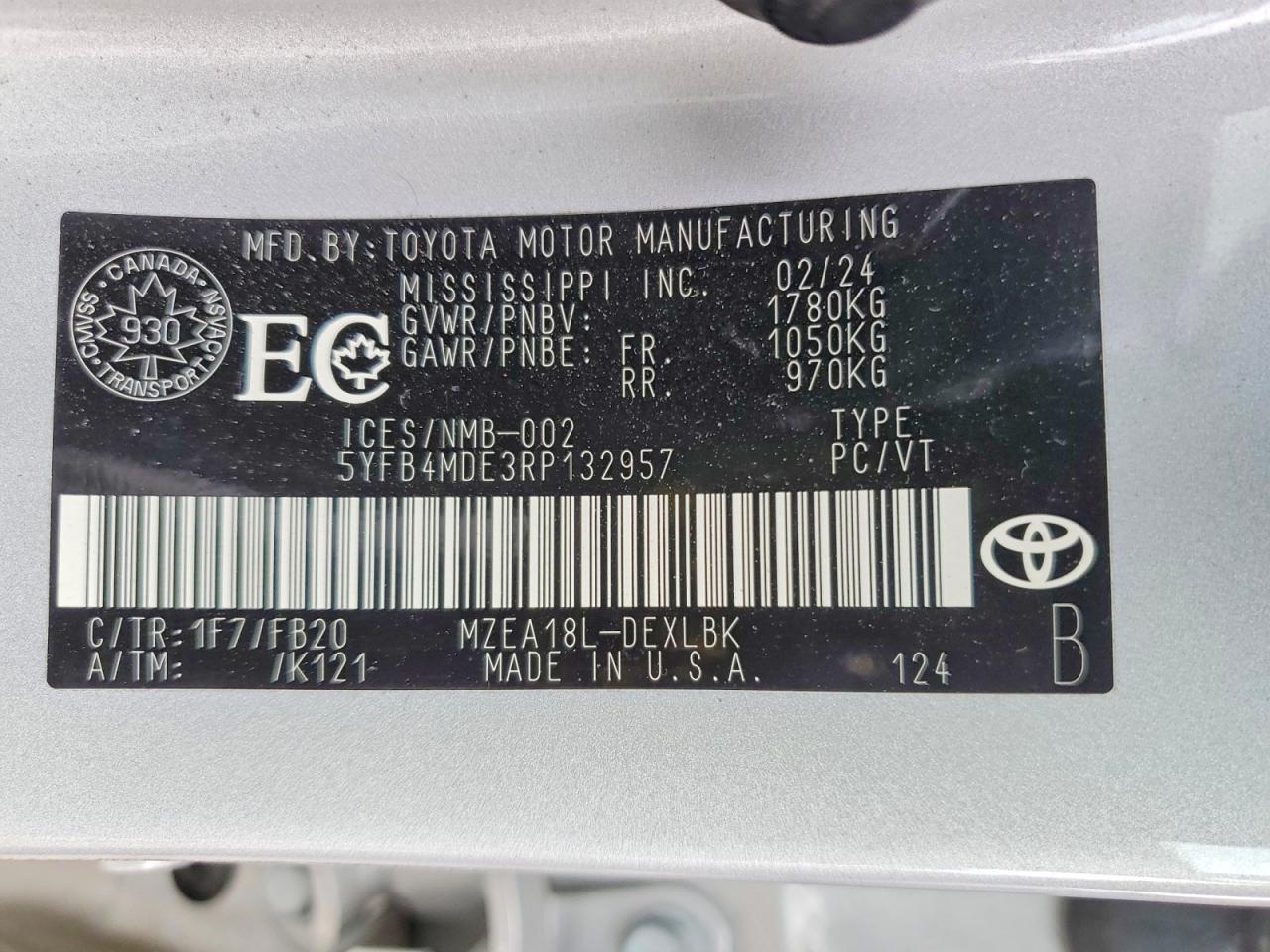 2024 TOYOTA COROLLA
