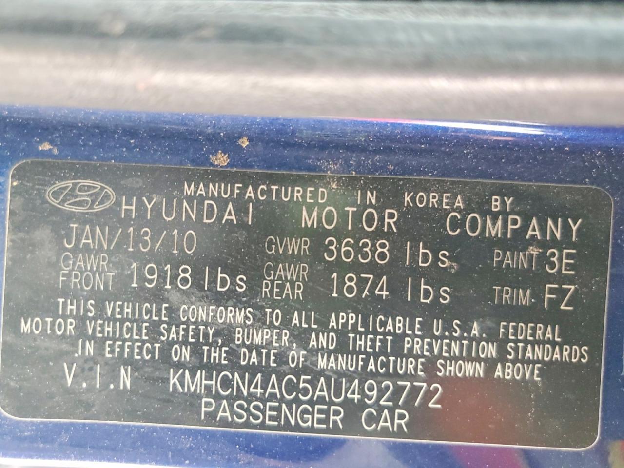 2010 HYUNDAI ACCENT