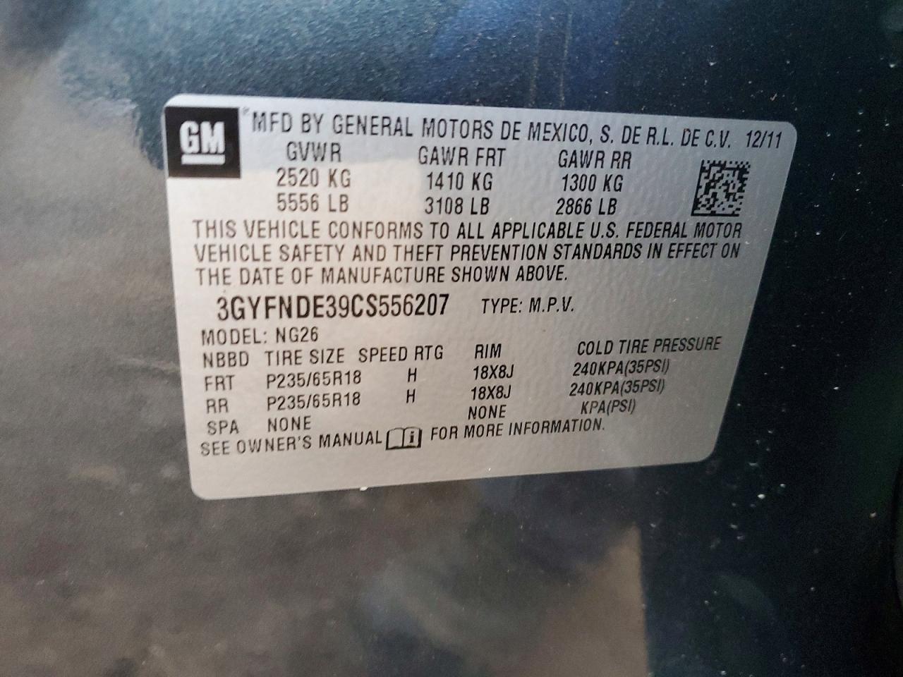 2012 CADILLAC SRX