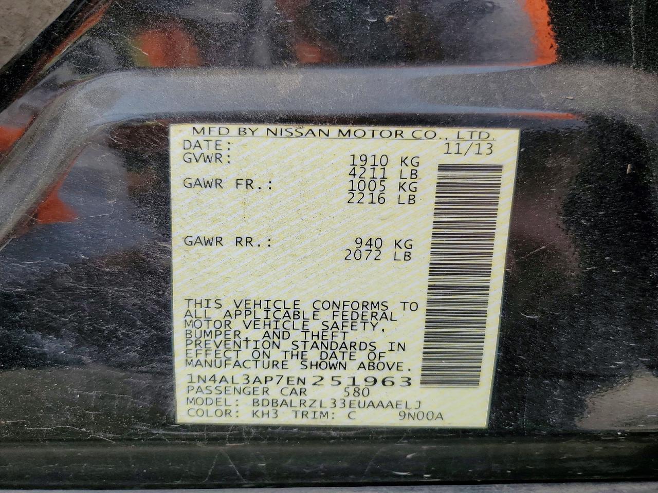 2014 NISSAN ALTIMA
