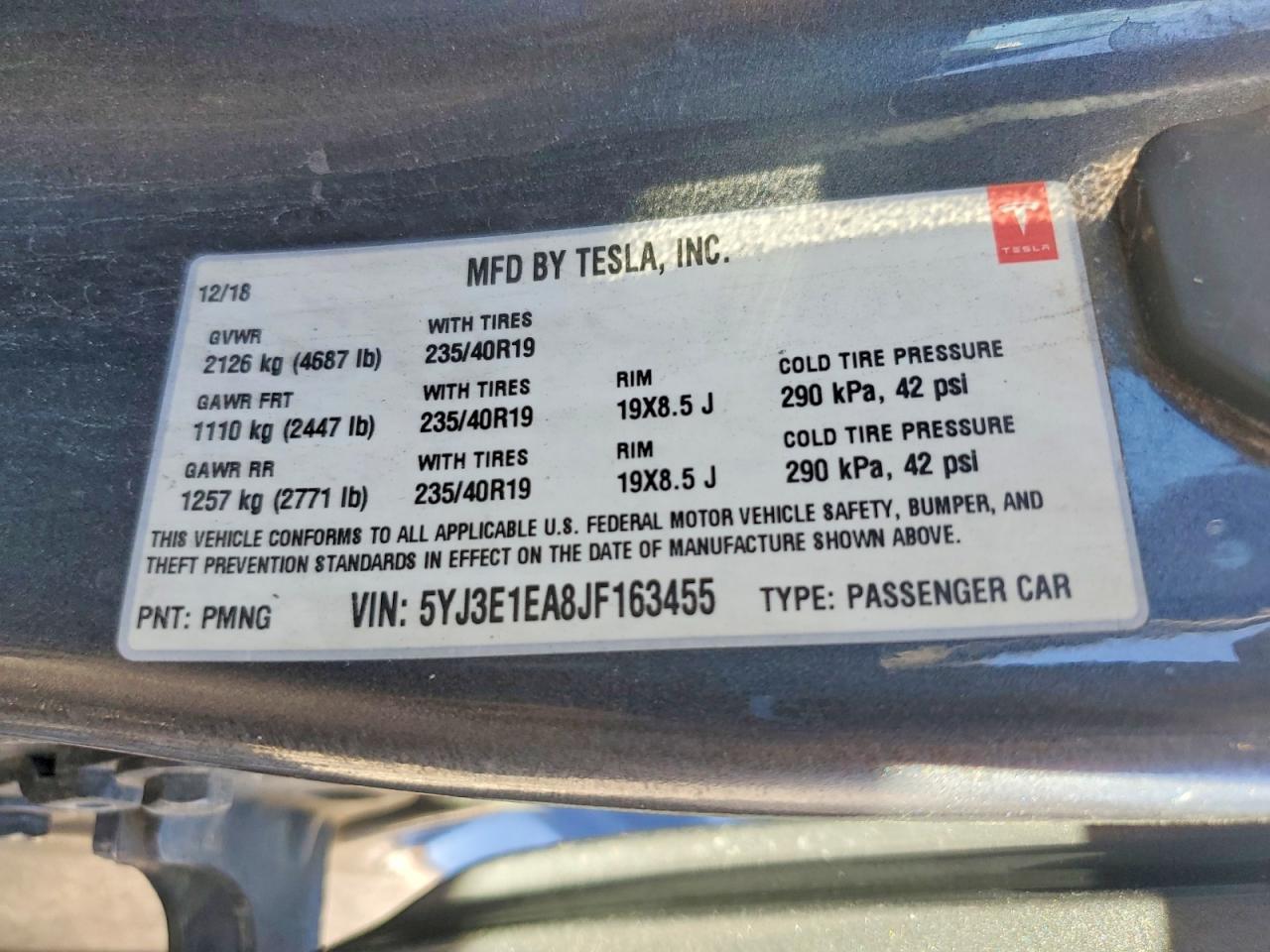 2018 TESLA MODEL 3