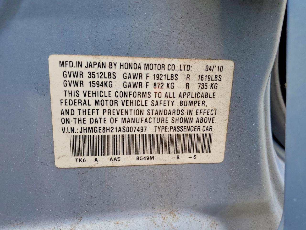 2010 HONDA FIT