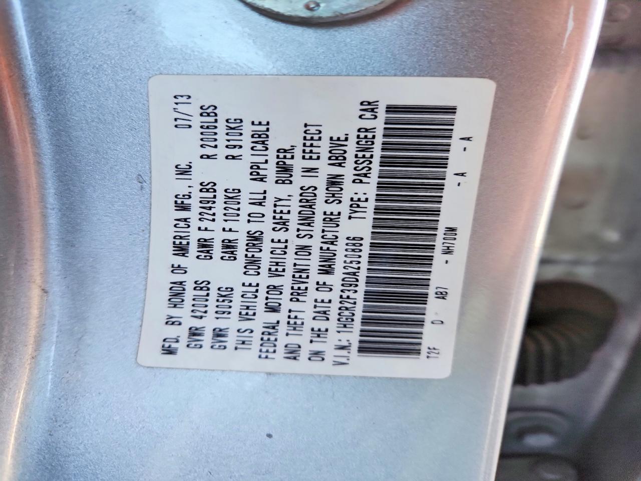 2013 HONDA ACCORD