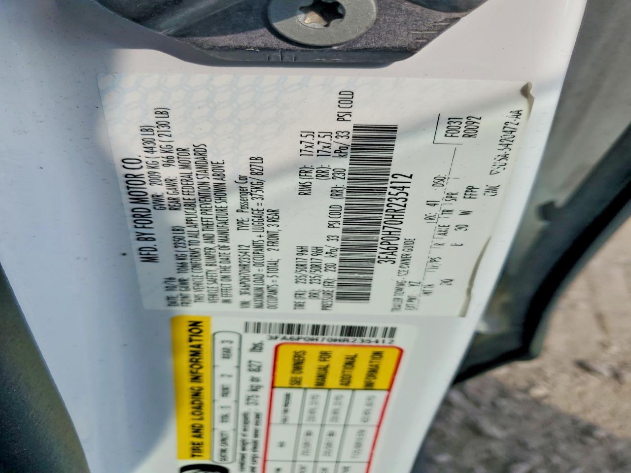 2017 FORD FUSION