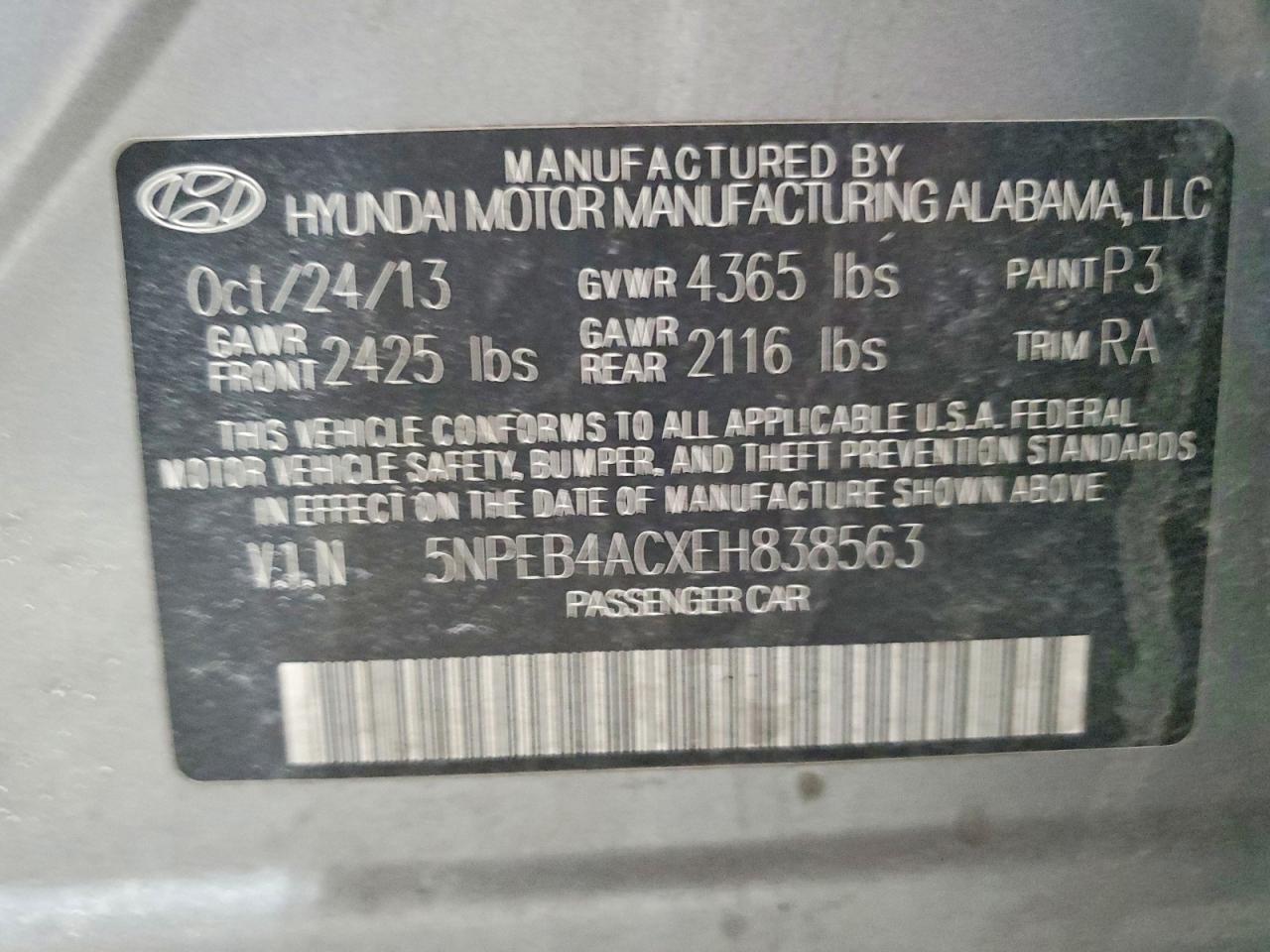 2014 HYUNDAI SONATA