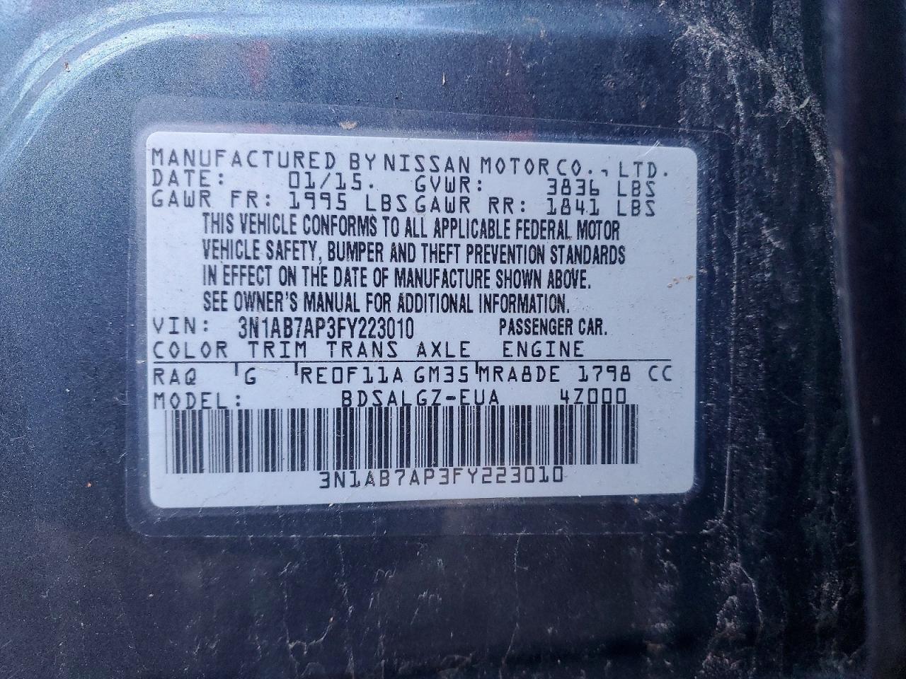 2015 NISSAN SENTRA