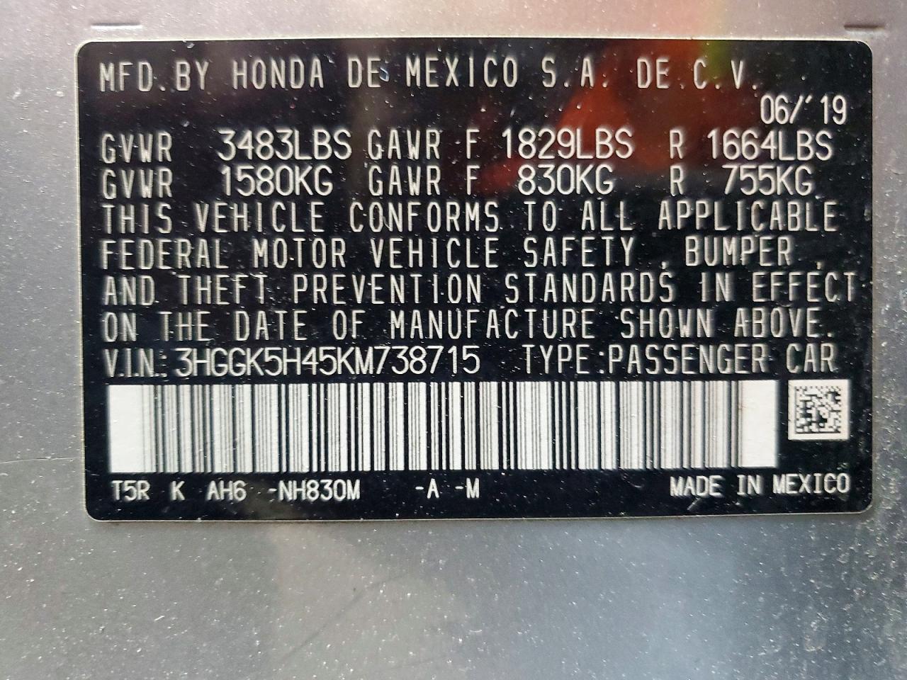 2019 HONDA FIT