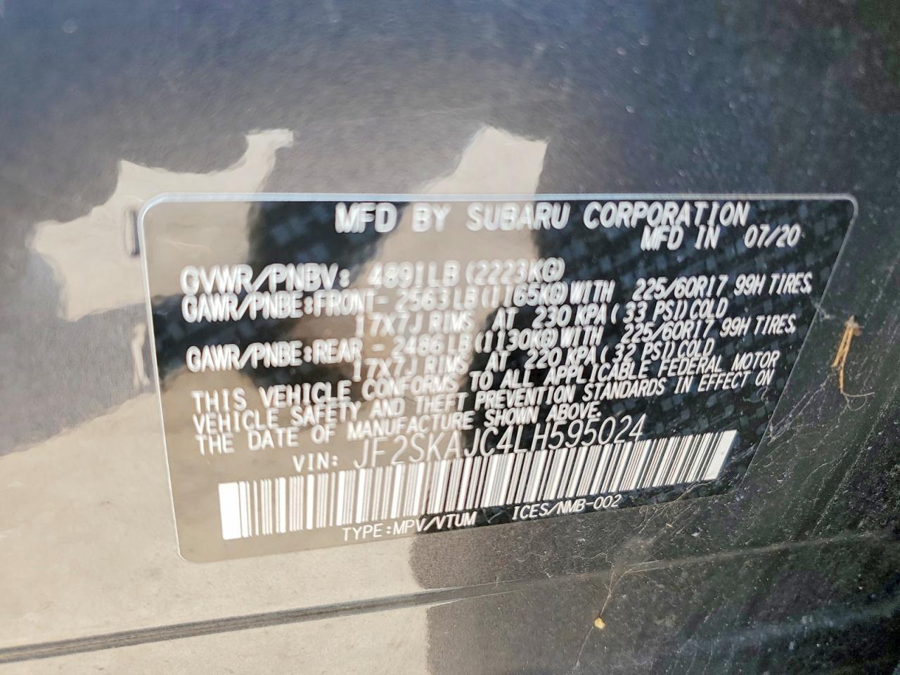 2020 SUBARU FORESTER