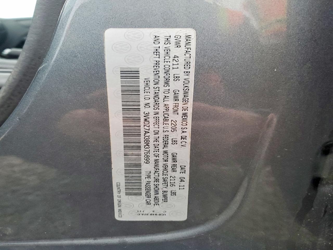 2011 VOLKSWAGEN JETTA