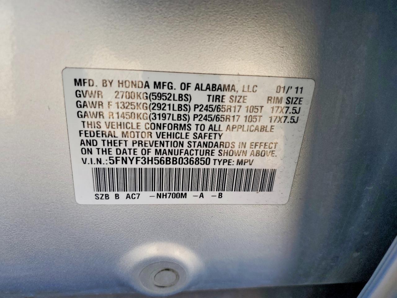 2011 HONDA PILOT