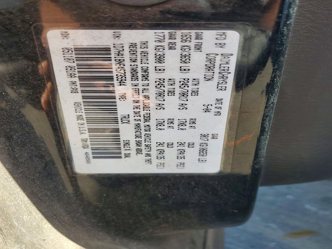 2004 DODGE RAM 1500
