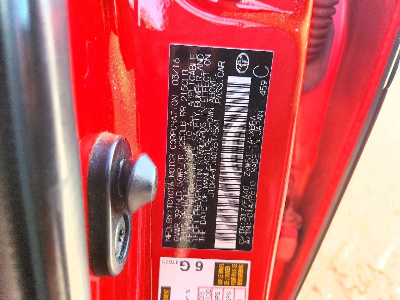 2016 TOYOTA PRIUS