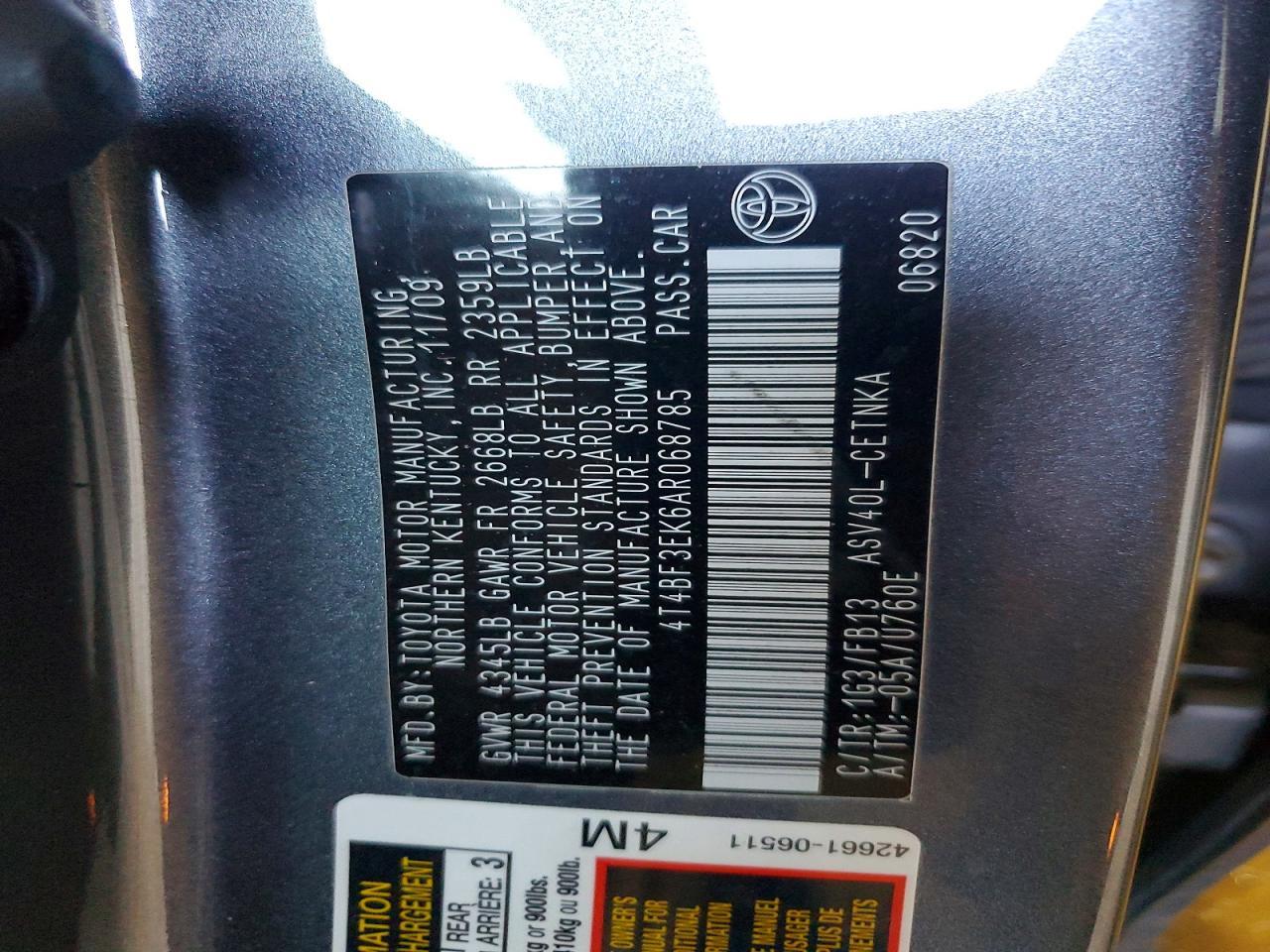 2010 TOYOTA CAMRY