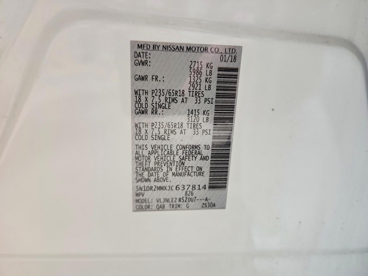 2018 NISSAN PATHFINDER