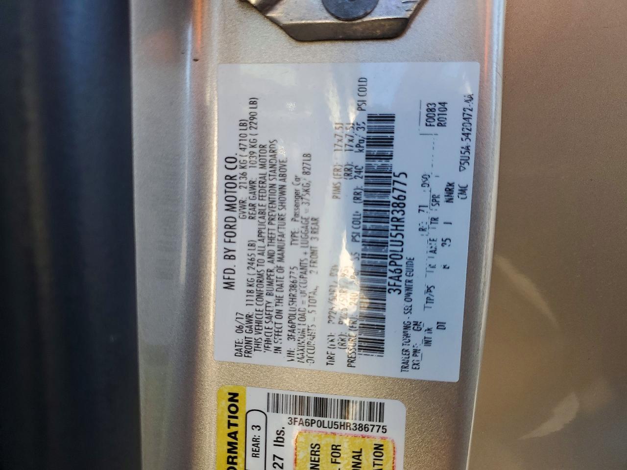 2017 FORD FUSION