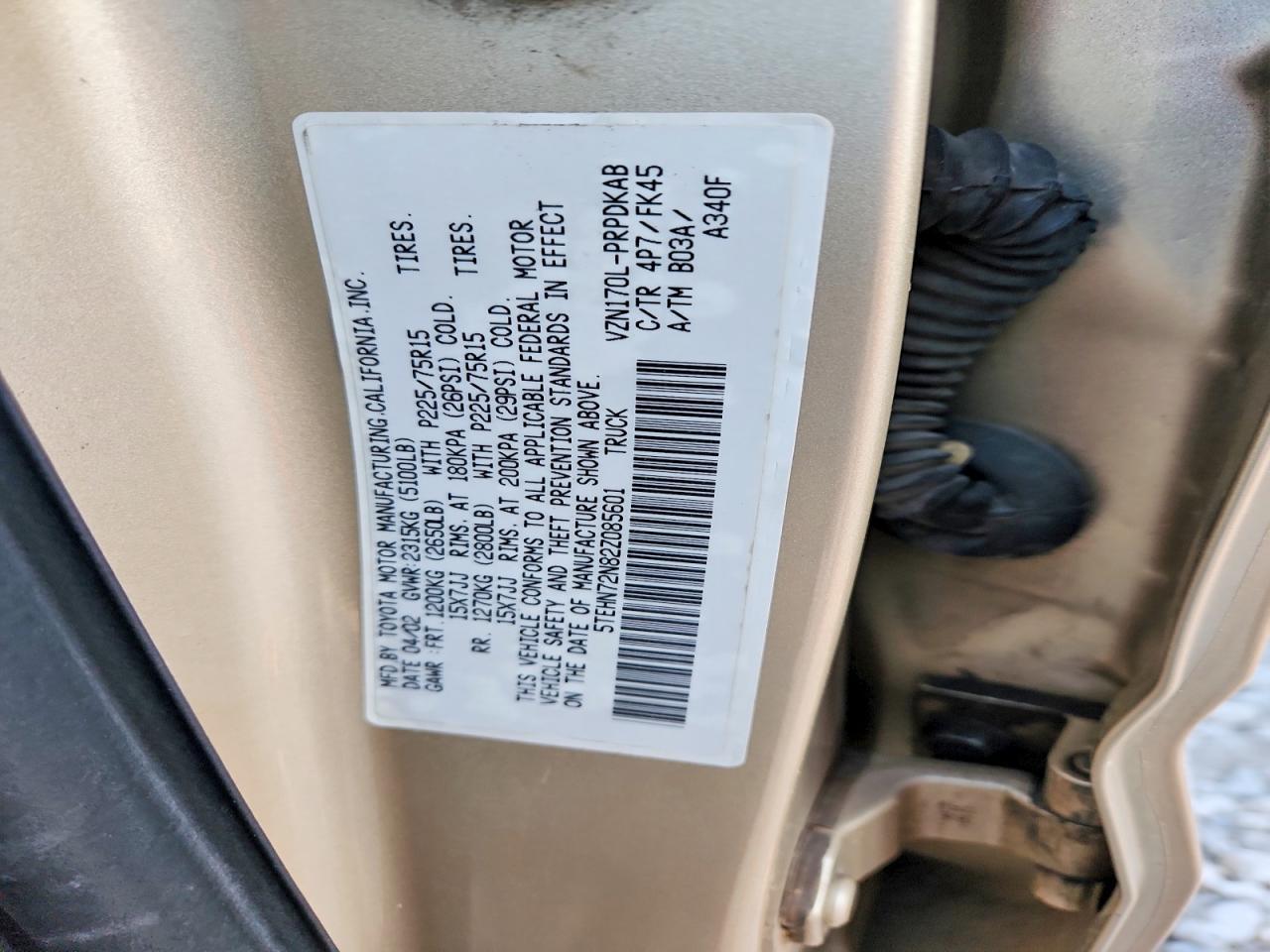 2002 TOYOTA TACOMA