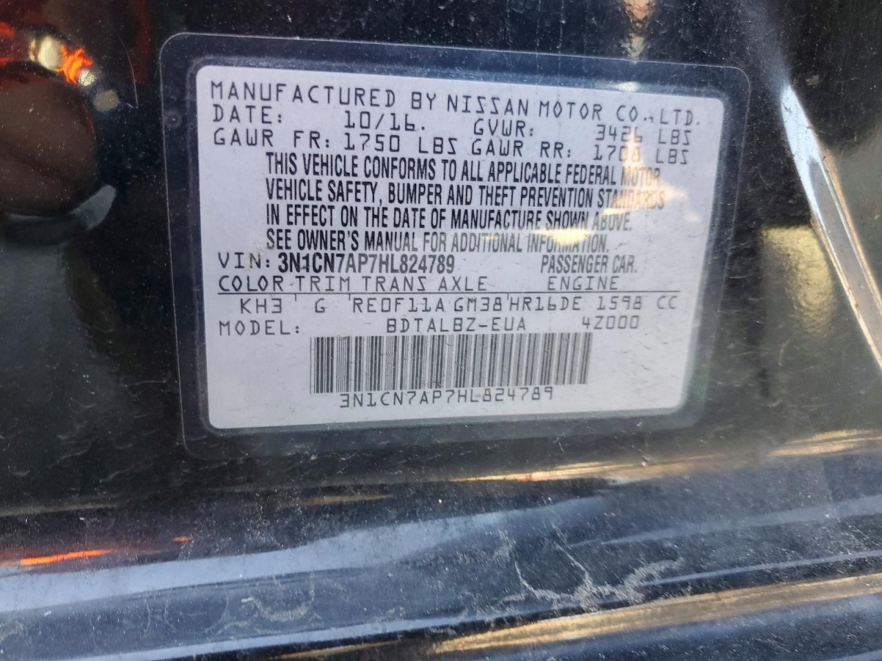 2017 NISSAN VERSA