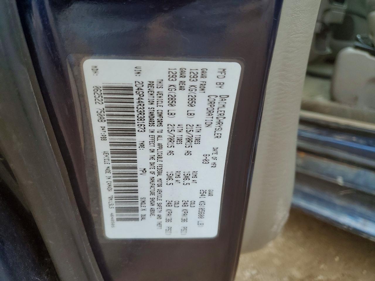 2003 DODGE GRAND CARAVAN