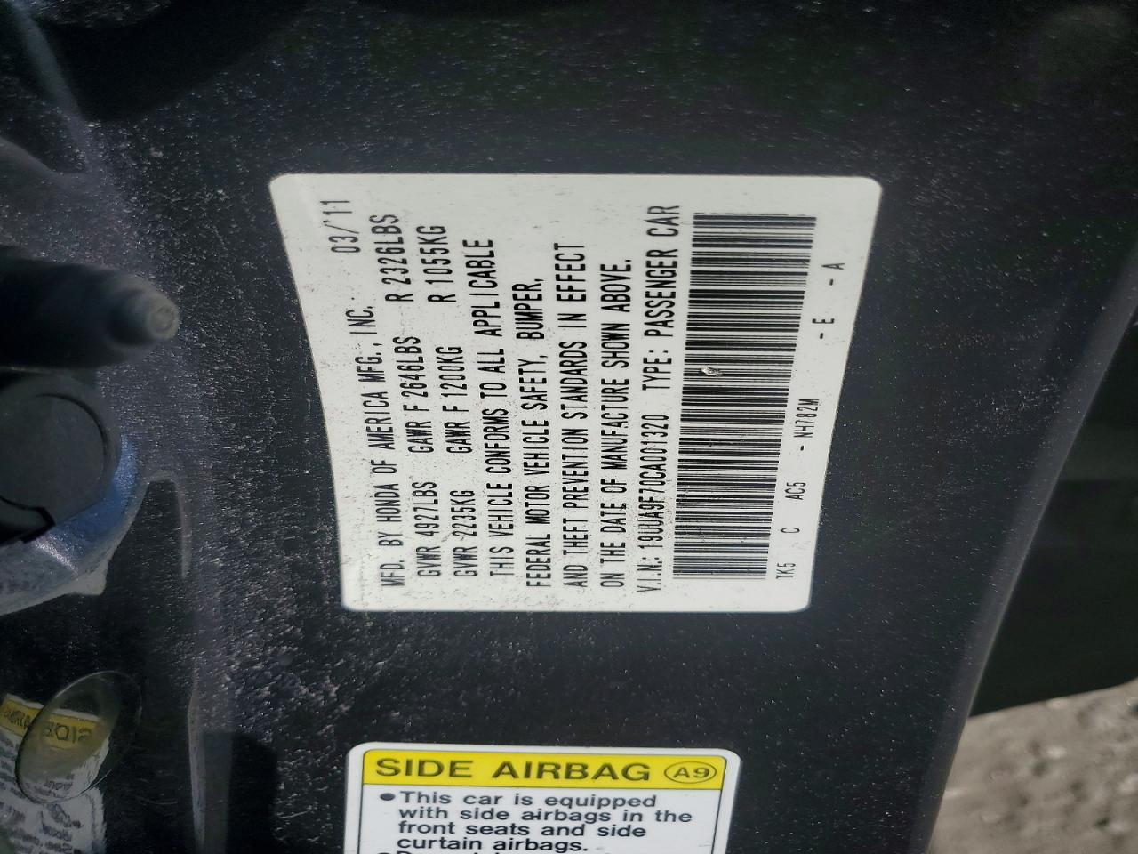 2012 ACURA TL