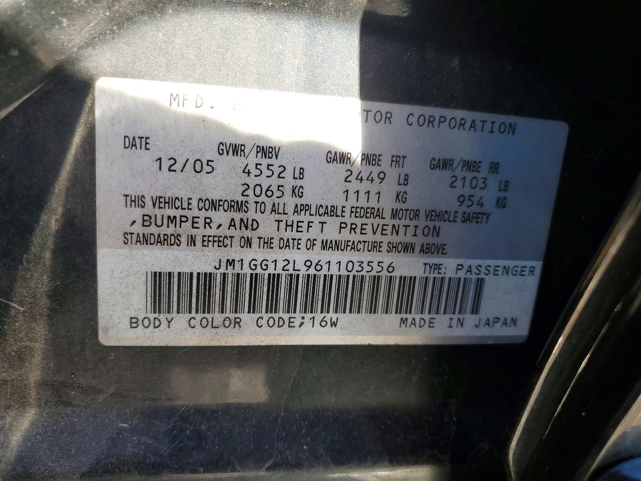 2006 MAZDA 6