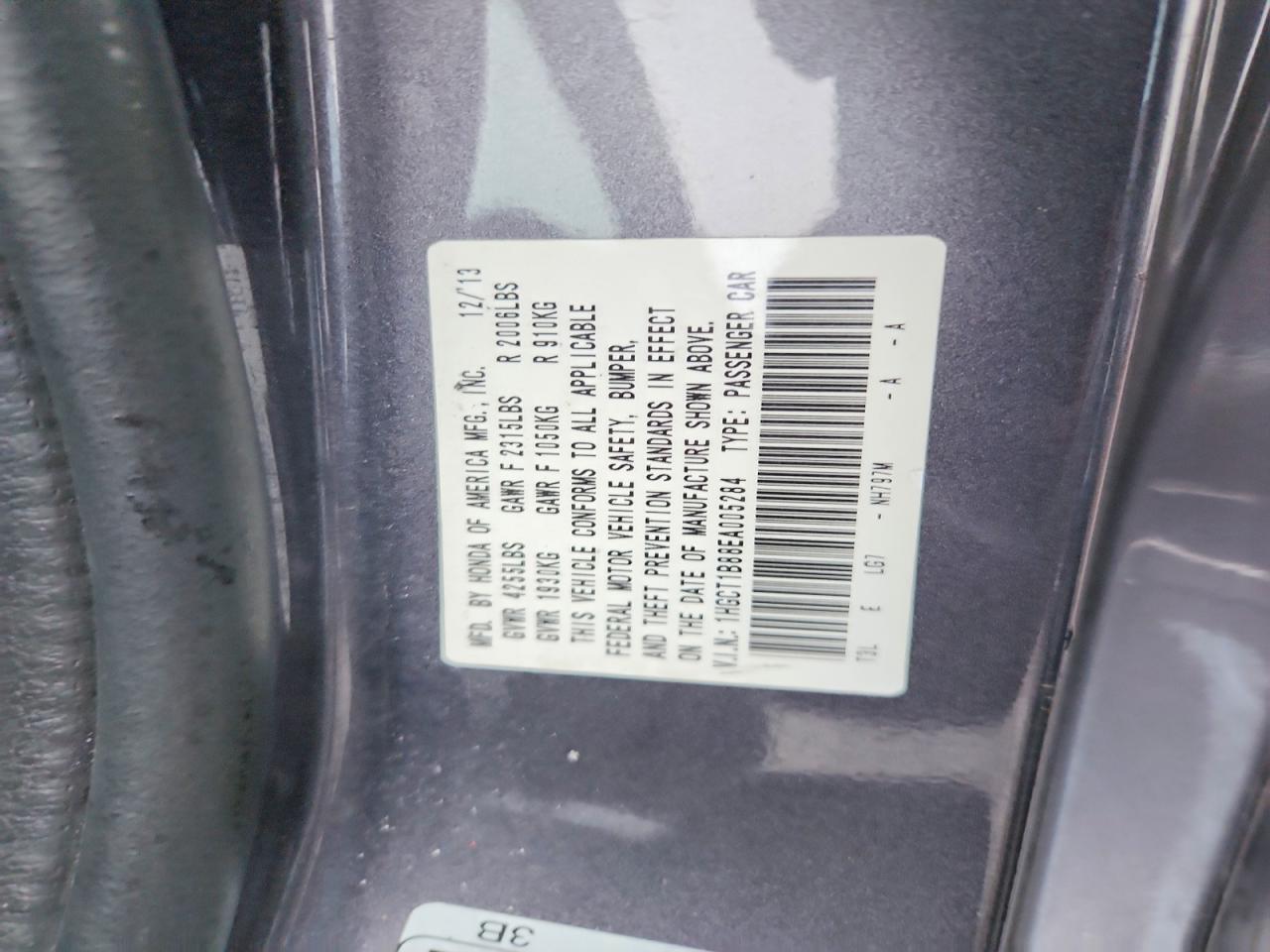 2014 HONDA ACCORD