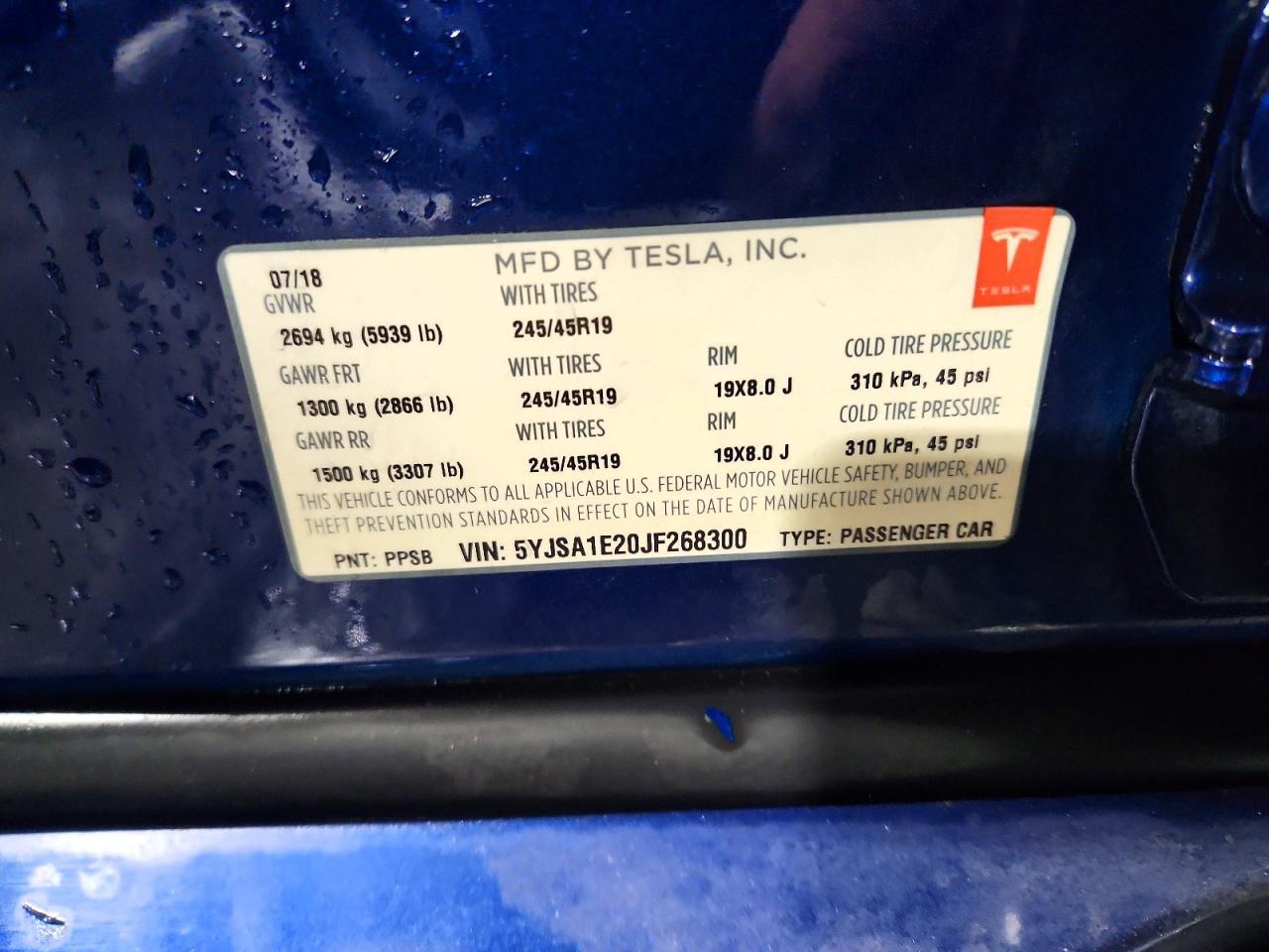2018 TESLA MODEL S