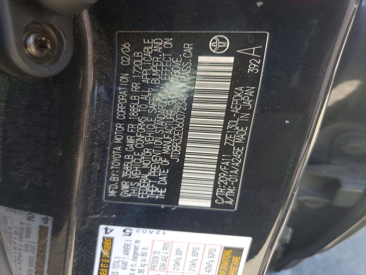 2006 TOYOTA COROLLA