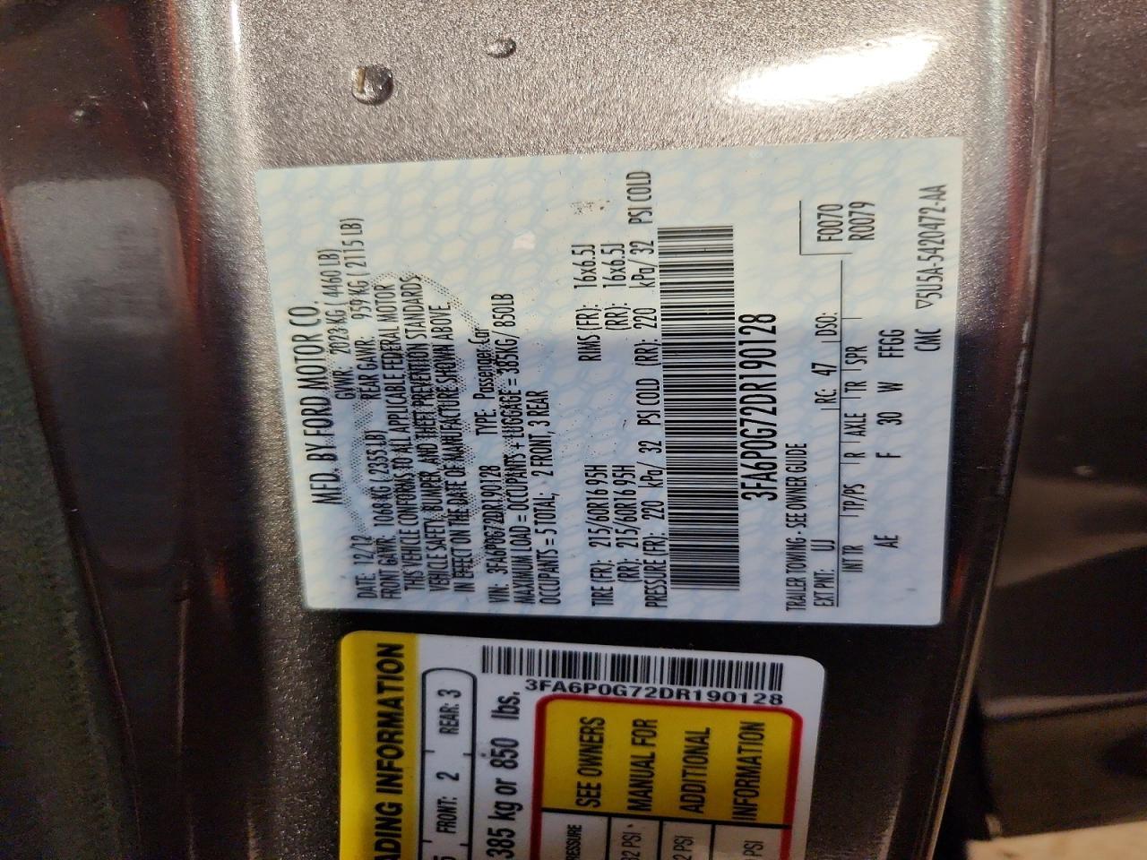 2013 FORD FUSION