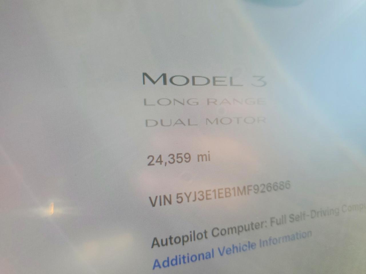 2021 TESLA MODEL 3