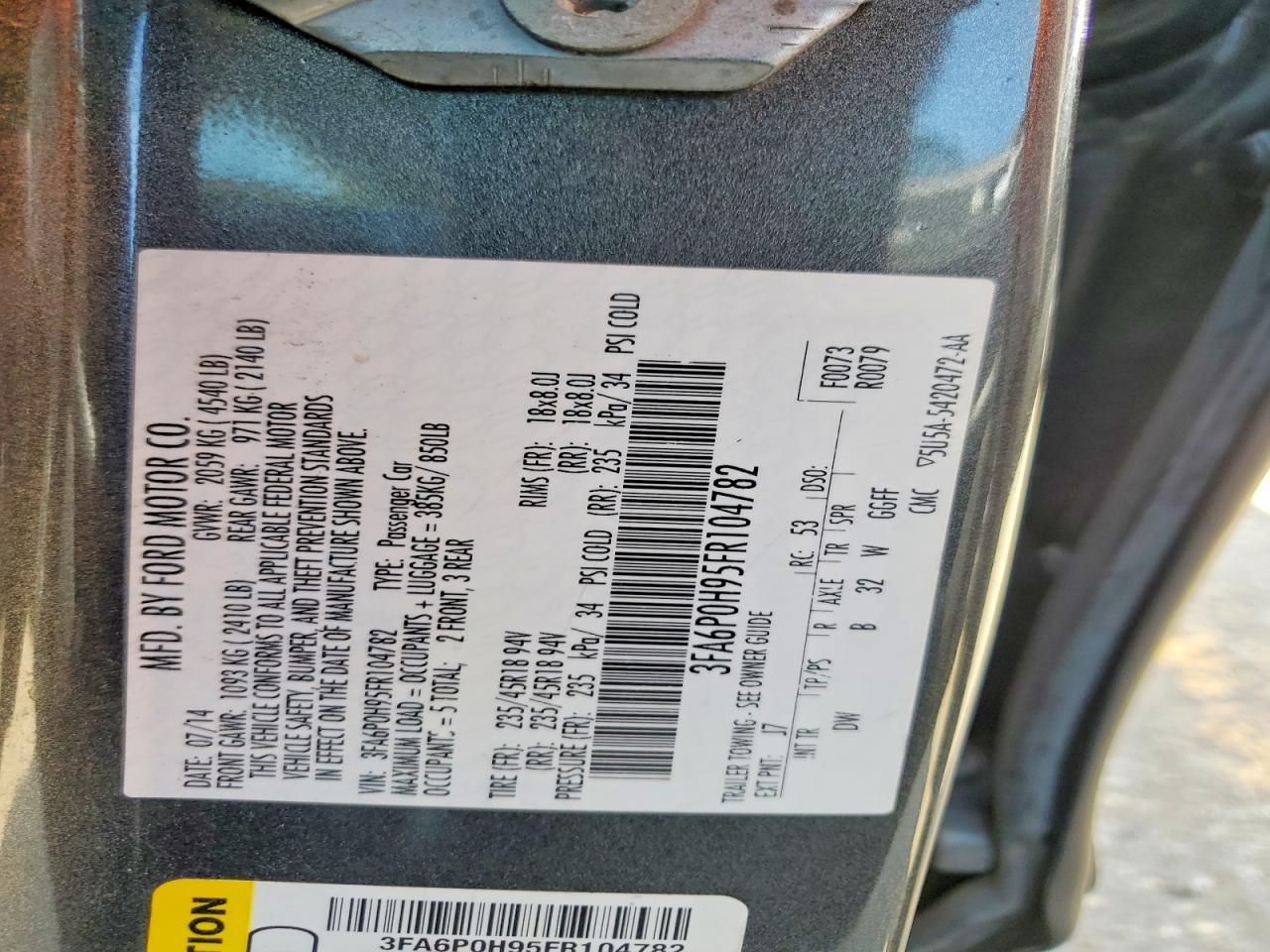 2015 FORD FUSION