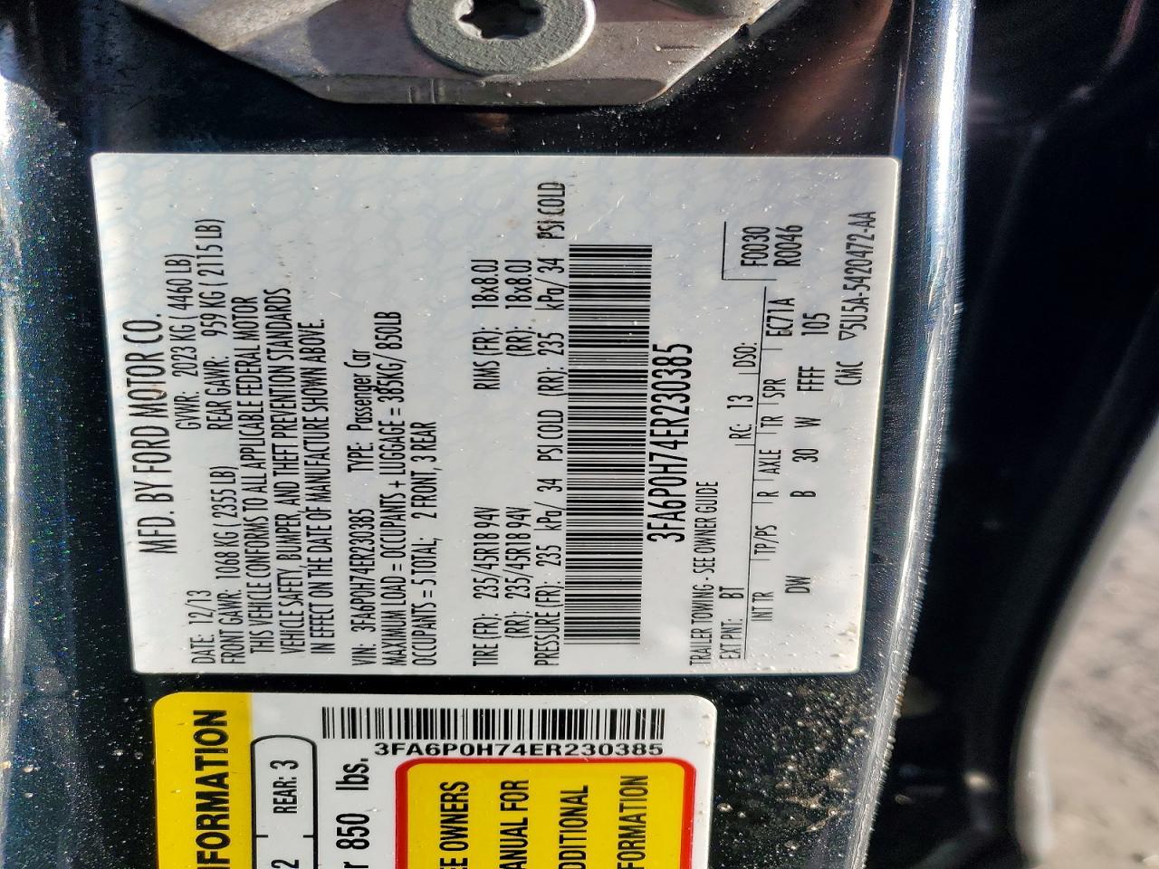 2014 FORD FUSION