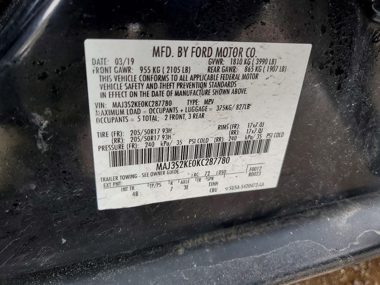 2019 FORD EcoSport