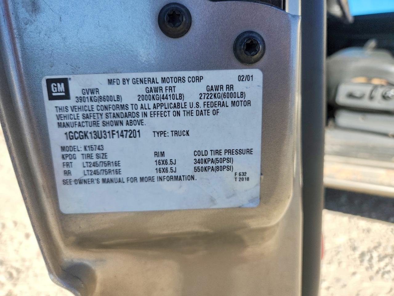 2001 CHEVROLET Silverado
