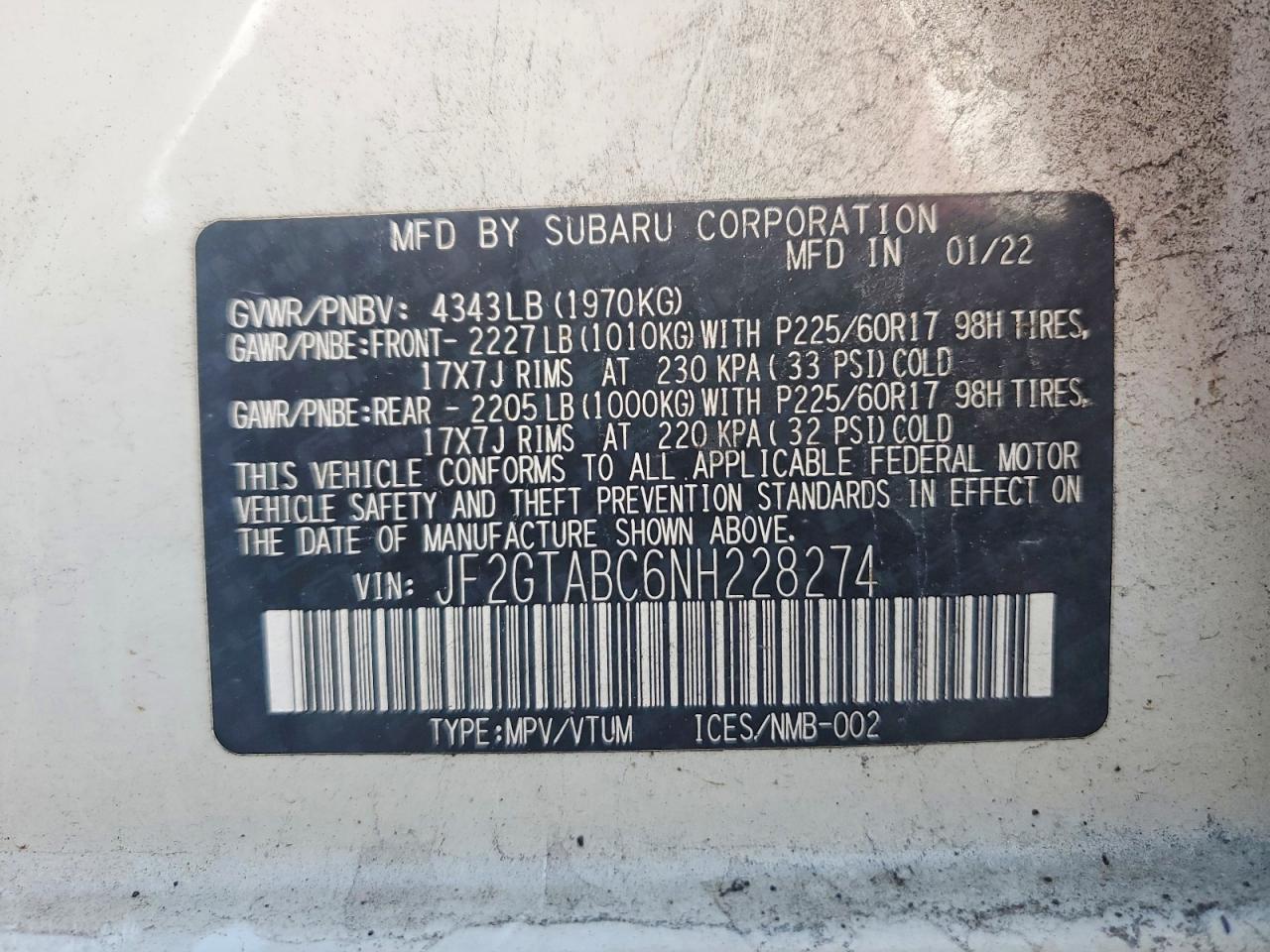 2022 SUBARU Crosstrek