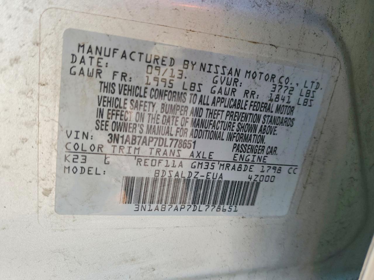2013 NISSAN SENTRA