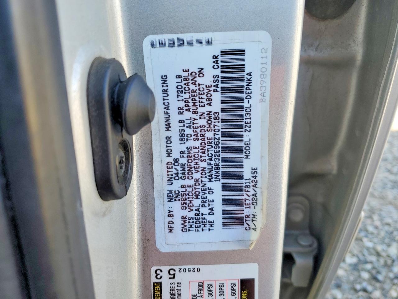 2006 TOYOTA COROLLA