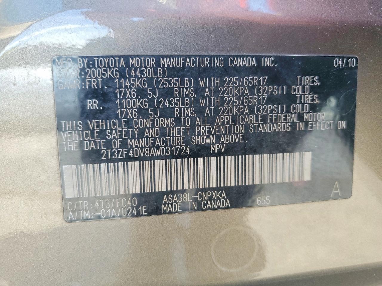 2010 TOYOTA RAV4