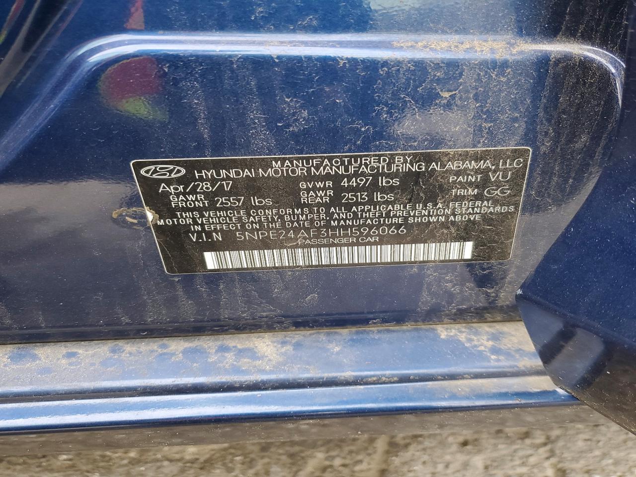 2017 HYUNDAI SONATA