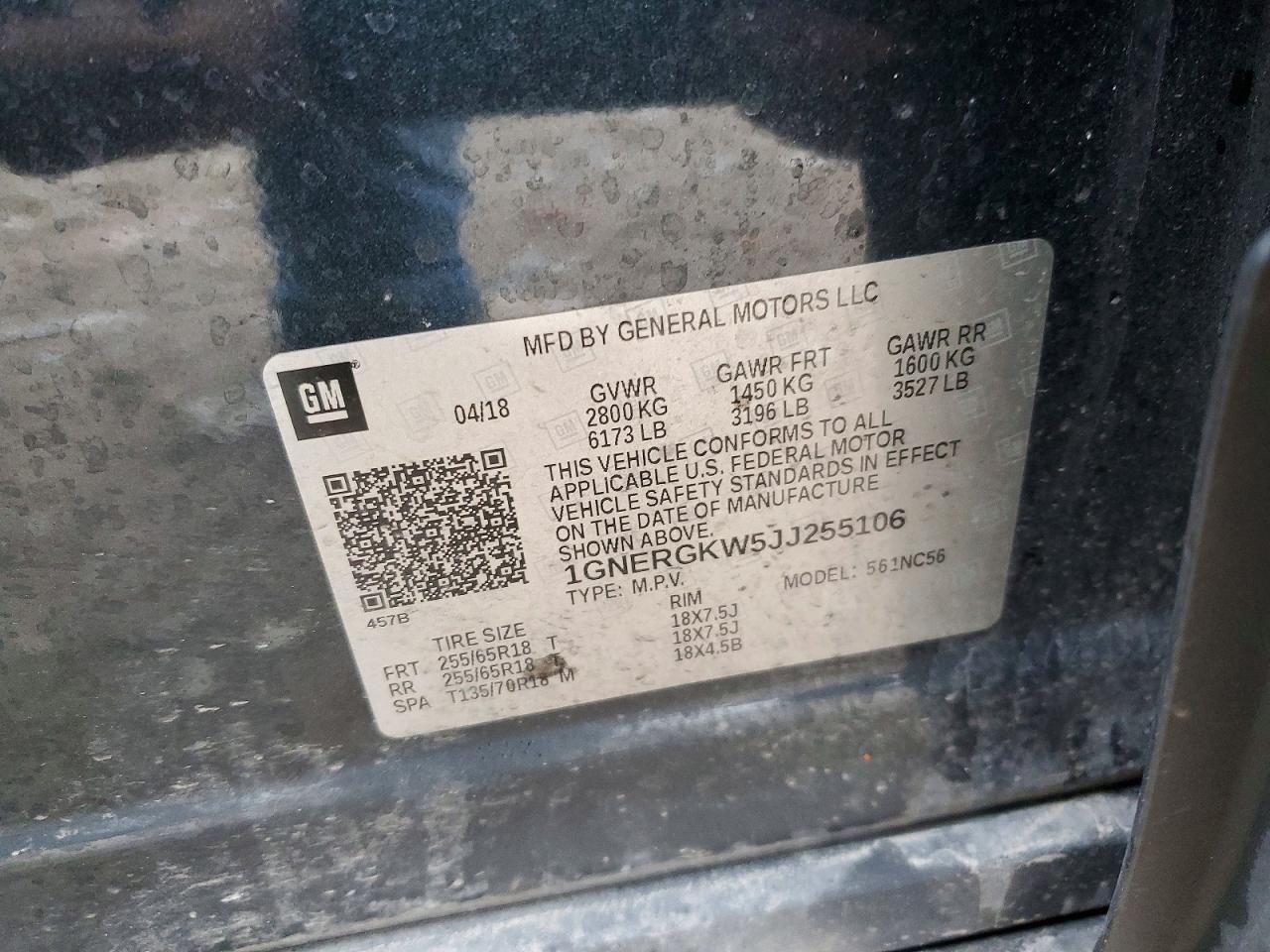 2018 CHEVROLET TRAVERSE
