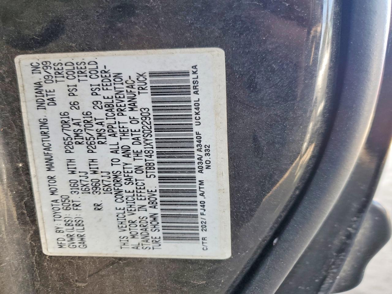 2000 TOYOTA TUNDRA