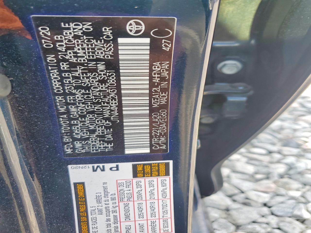 2021 TOYOTA COROLLA