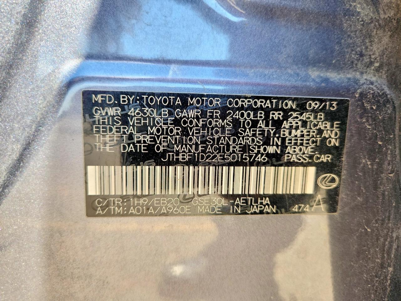 2014 LEXUS IS 250