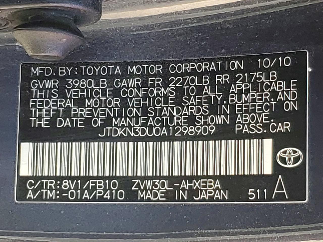 2010 TOYOTA PRIUS