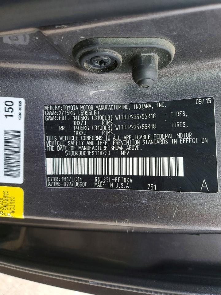 2015 TOYOTA SIENNA