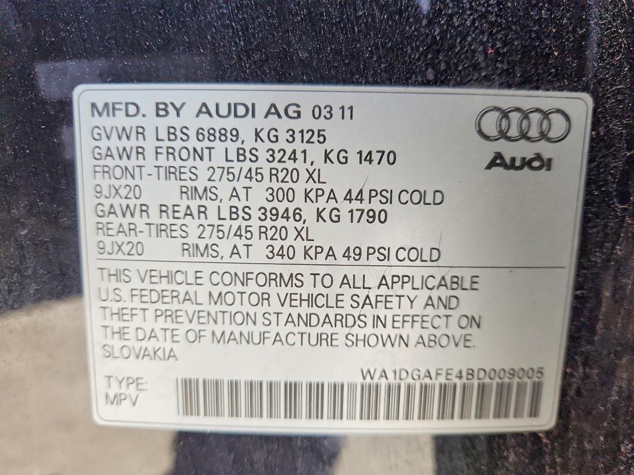 2011 AUDI Q7