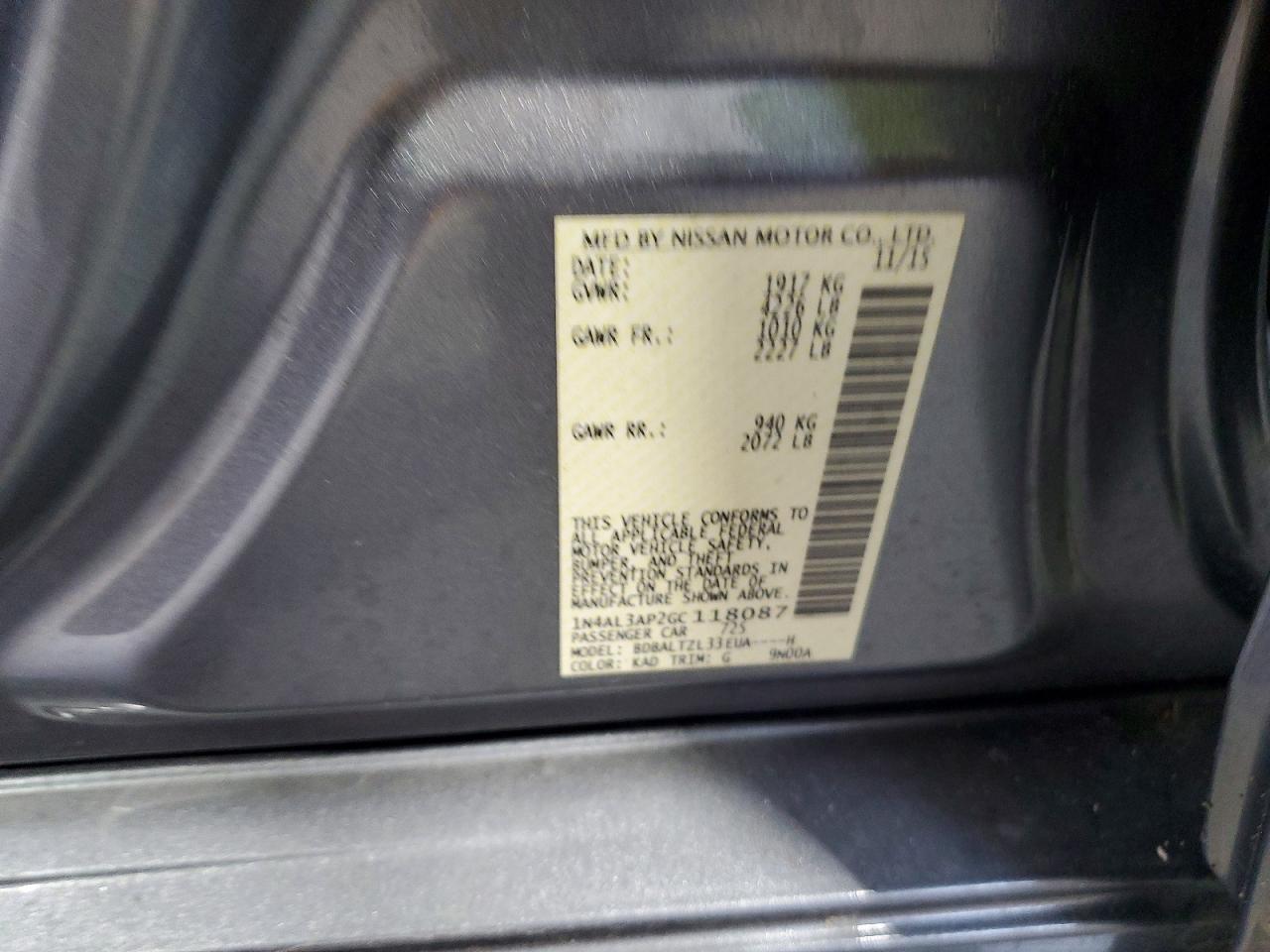 2016 NISSAN ALTIMA