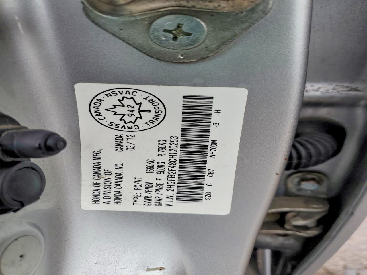2012 HONDA CIVIC
