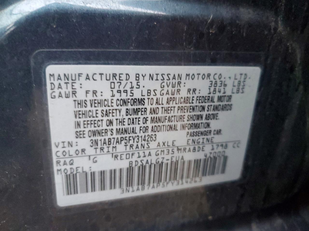 2015 NISSAN SENTRA